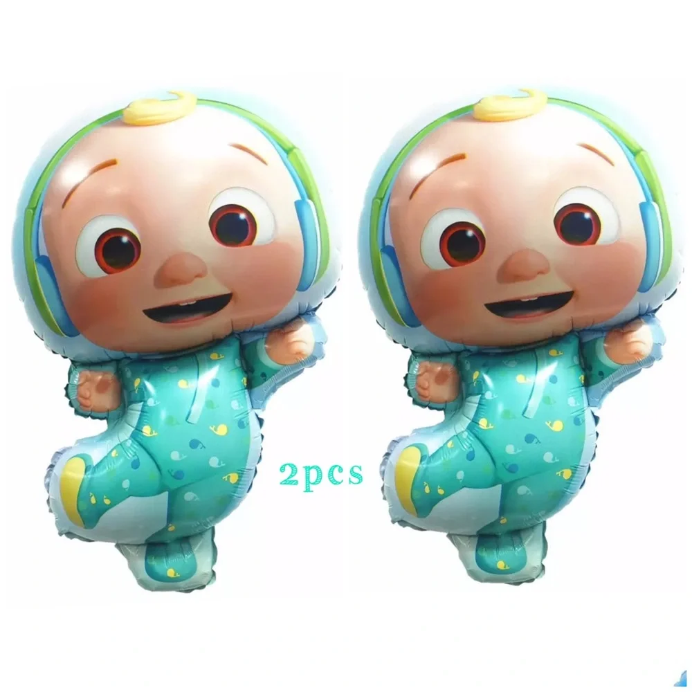 2pcs Cocomelon JJ Foil Balloons Birthday Party Decoration.